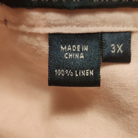 Lauren Ralph Lauren Light Pink Button-Up Plus Size Shirt - 100% Linen - Picture 6 of 8